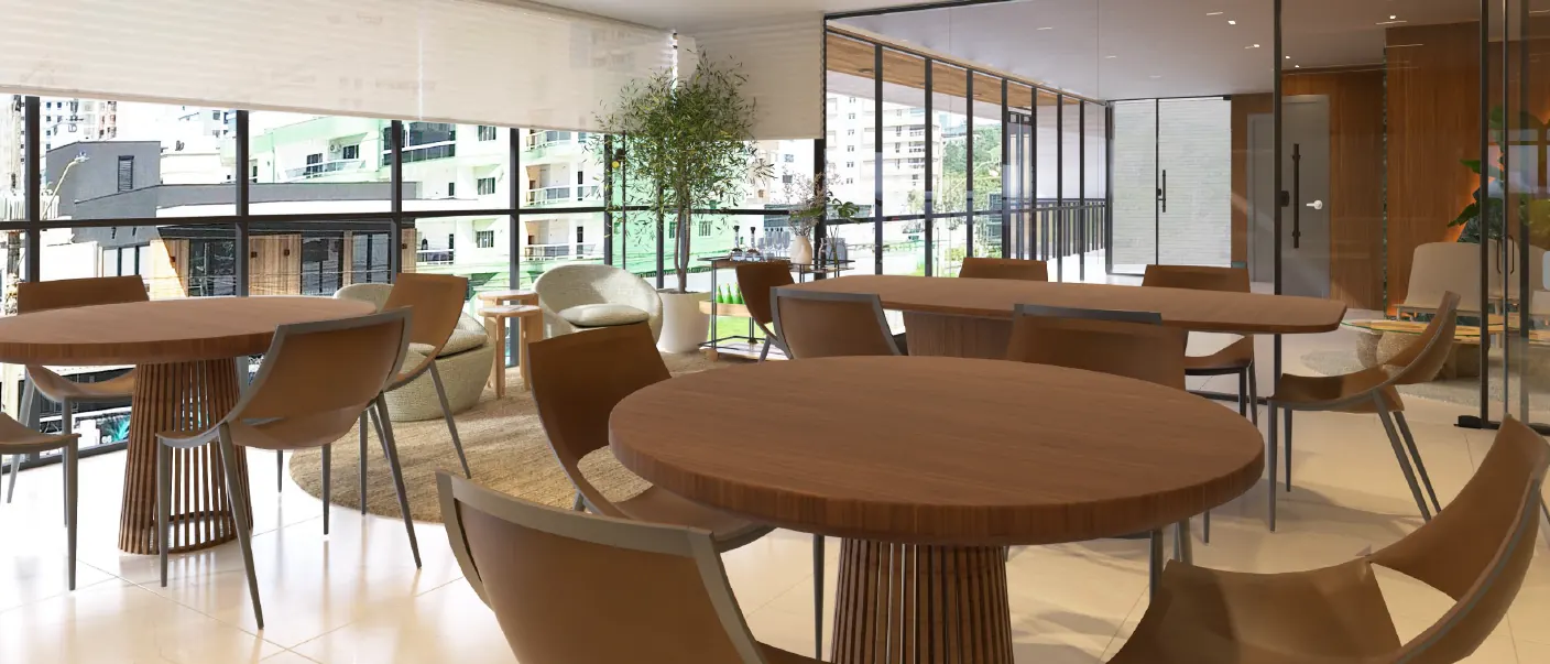 Jade Ocean Praia Brava — Interior penthouse com living integrado